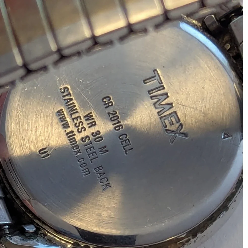 Vtg Timex Indiglo Watch Silver Gold Two Tone Expansion Band Mens OS